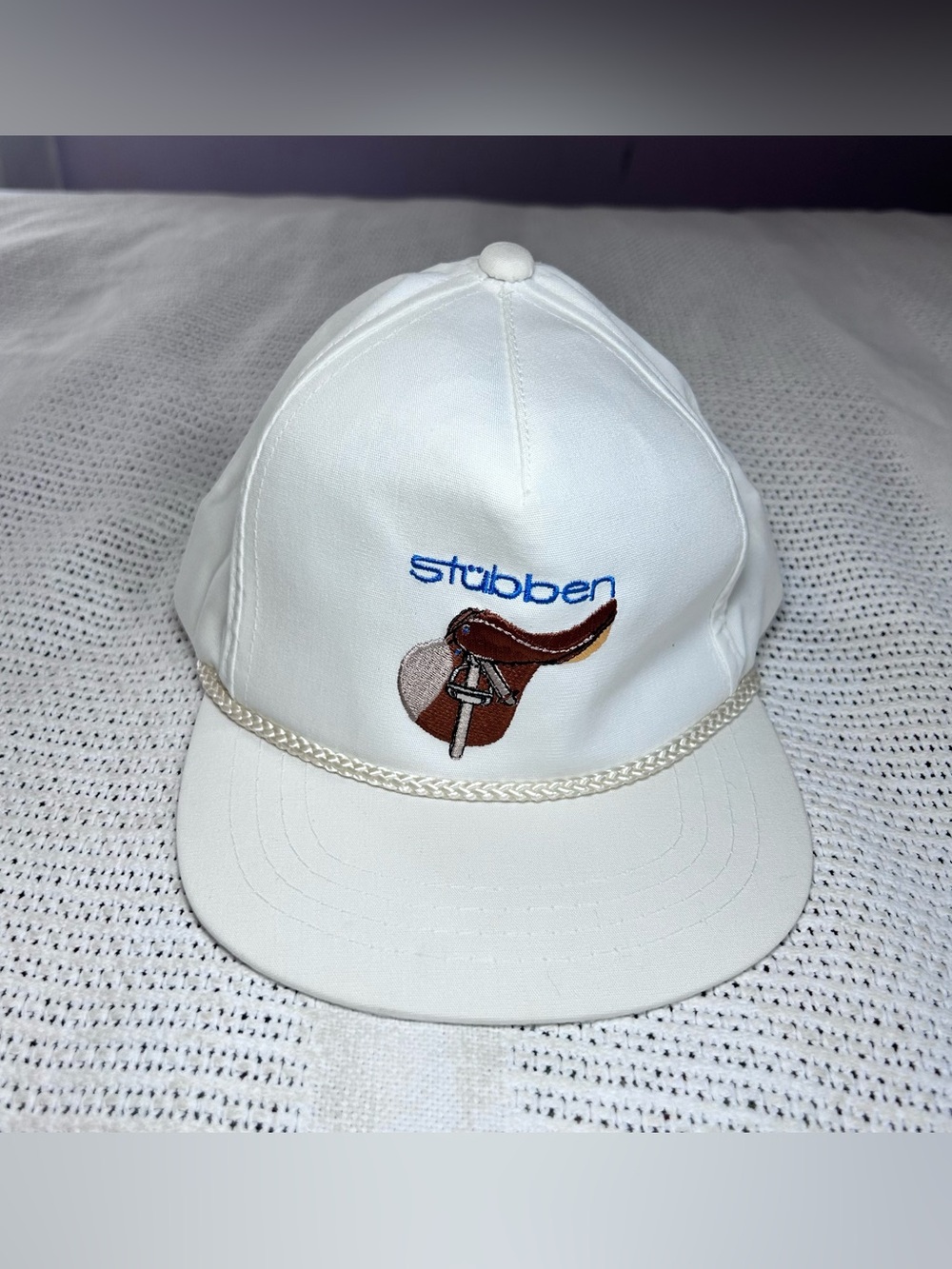 Vintage 80’s Stubben White SnapBack Horses Equestrian Riding